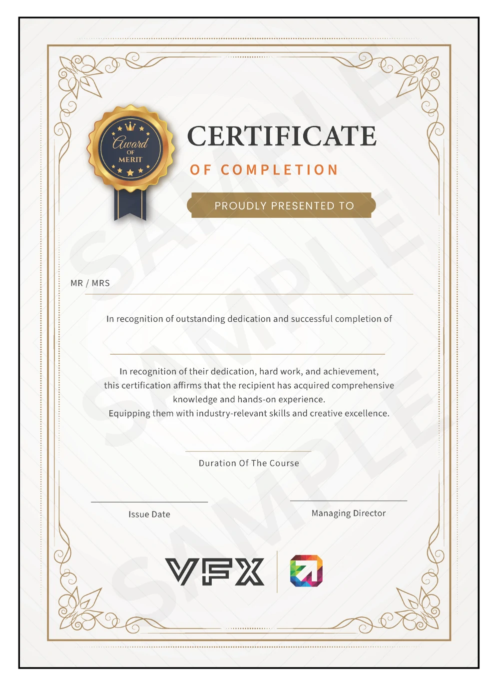 Professional Graphic Design Course Certificate – CBE Canada Globally Certified – VFX India Chennai